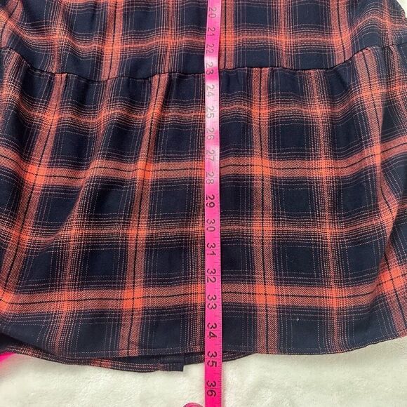 Loft Women's M Button Up Plaid Shirt Dress Blue Red Long Sleeve Modest - Picture 10 of 10